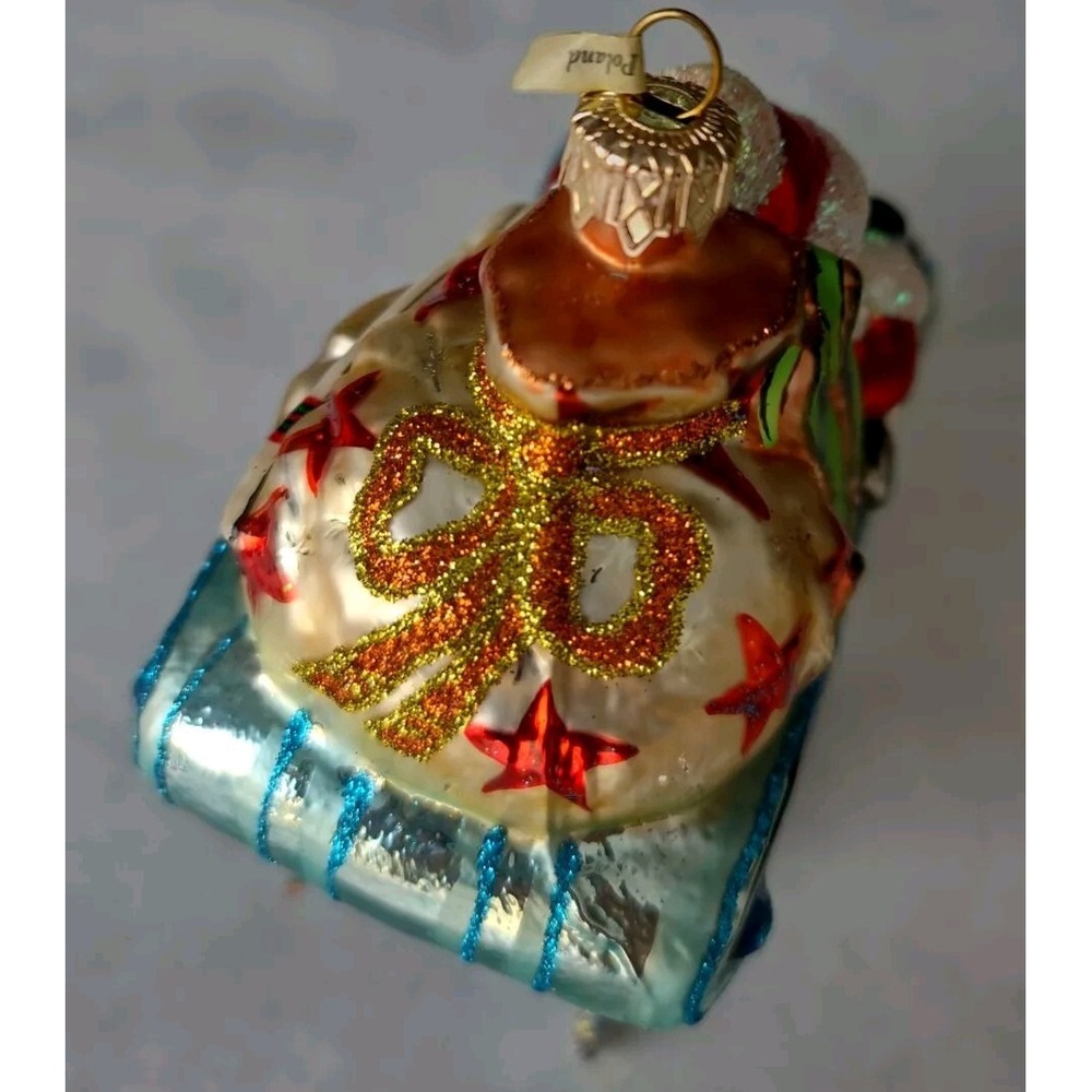 Glass Ornament "Santa's Sleigh" - Hand Painted in Poland - Radko Inspired - Picture 5 of 6